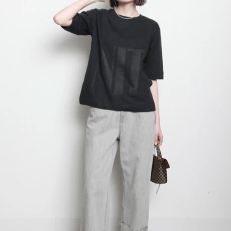 bigロゴ6分袖Tシャツ