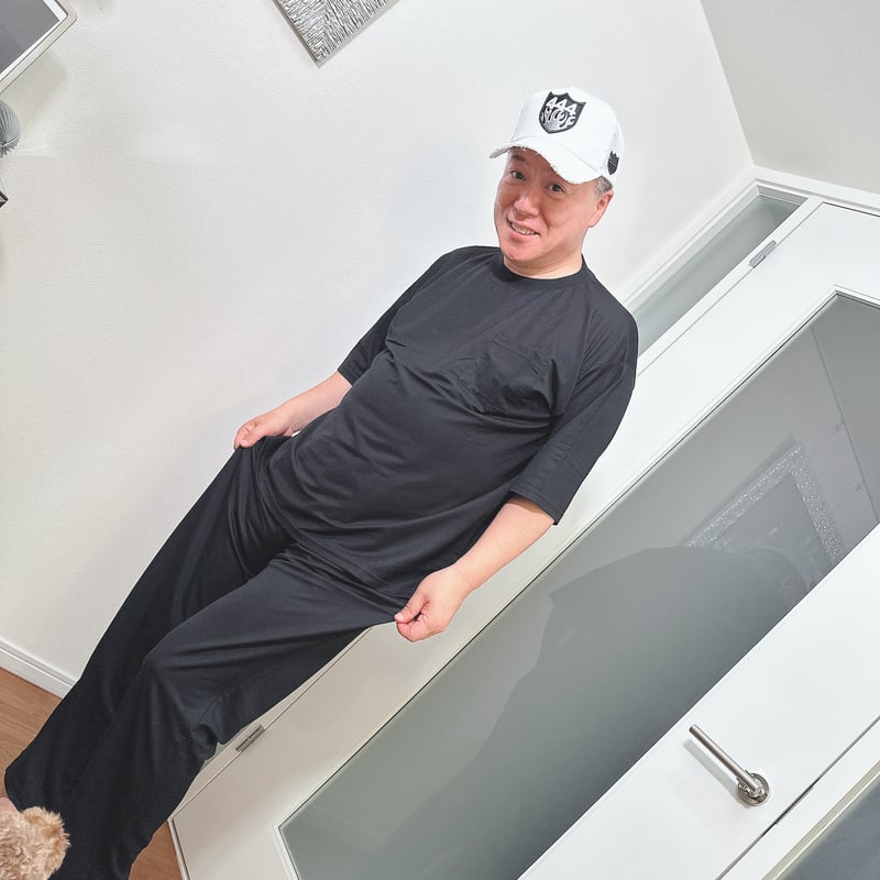 イタリア購入セットアップ 深いブルーベルベットとろみイージーパンツ Discoat｜《新色追加/7サイズ展開》-3kg見え!とろみイージー