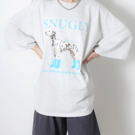 DOGプリントBIGTシャツ