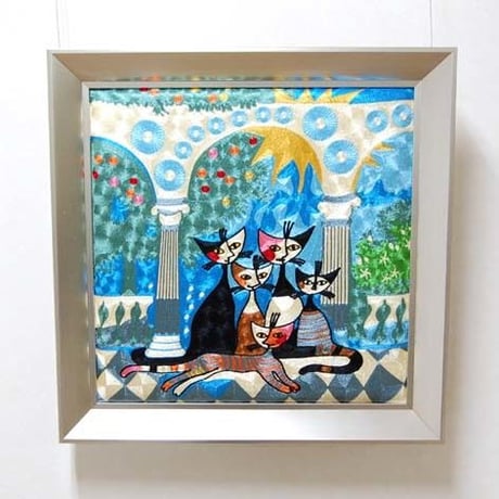 ♡刺繍絵画額付き♡ 鷹 松 刺繍 絵画 アート 昭和レトロ 影掛け 壁飾り 額縁 額装 額