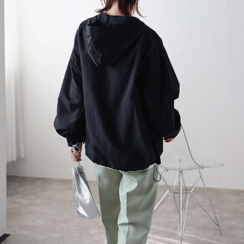 ★美品★machatt マチャット ナイロンアノラックパーカー ネイビー THREE FIFTY STANDARD コットンナイロンのアノラックパーカー