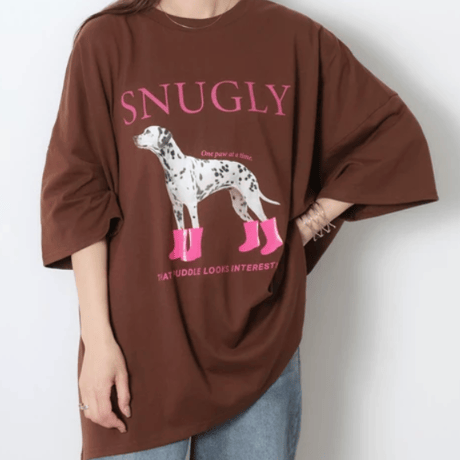 DOGプリントBIGTシャツ