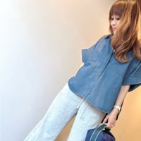 ロールアップオーバーサイズデニムシャツ