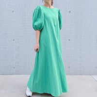 ボリュームスリーブバックリボンワンピース