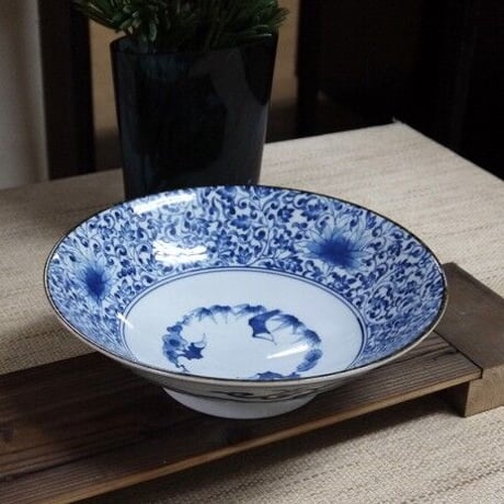 【再入荷】古伊万里唐草大鉢　美濃焼　25.5x7.5cm　商品番号：bl-60718
