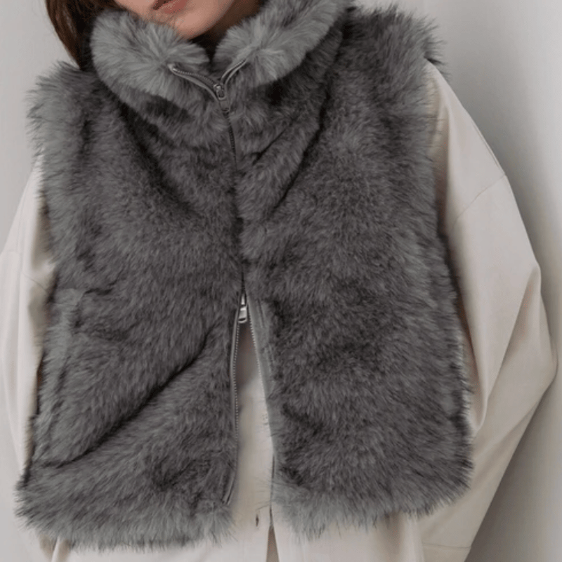 ミックスファーWジップベスト | Minayo Select