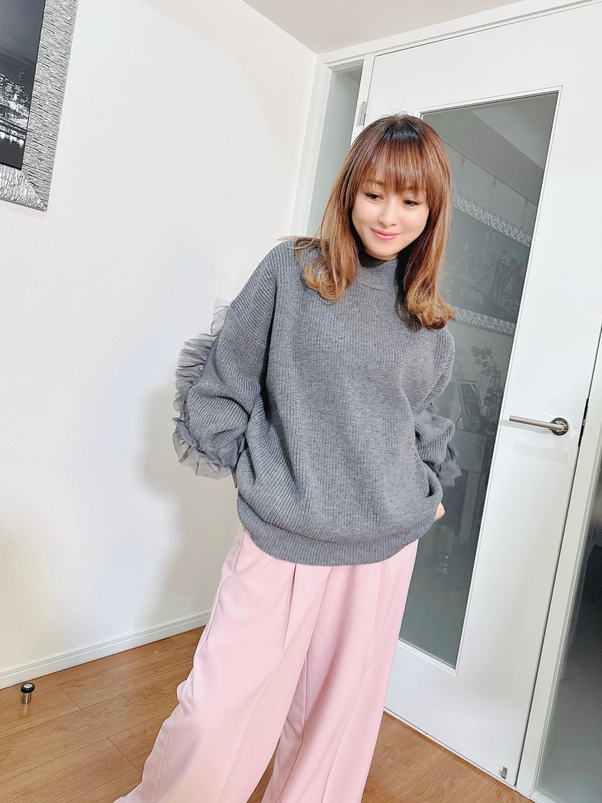 donoban hichan サイドベルトワイドパンツ サイドベルトワイドパンツ[C]