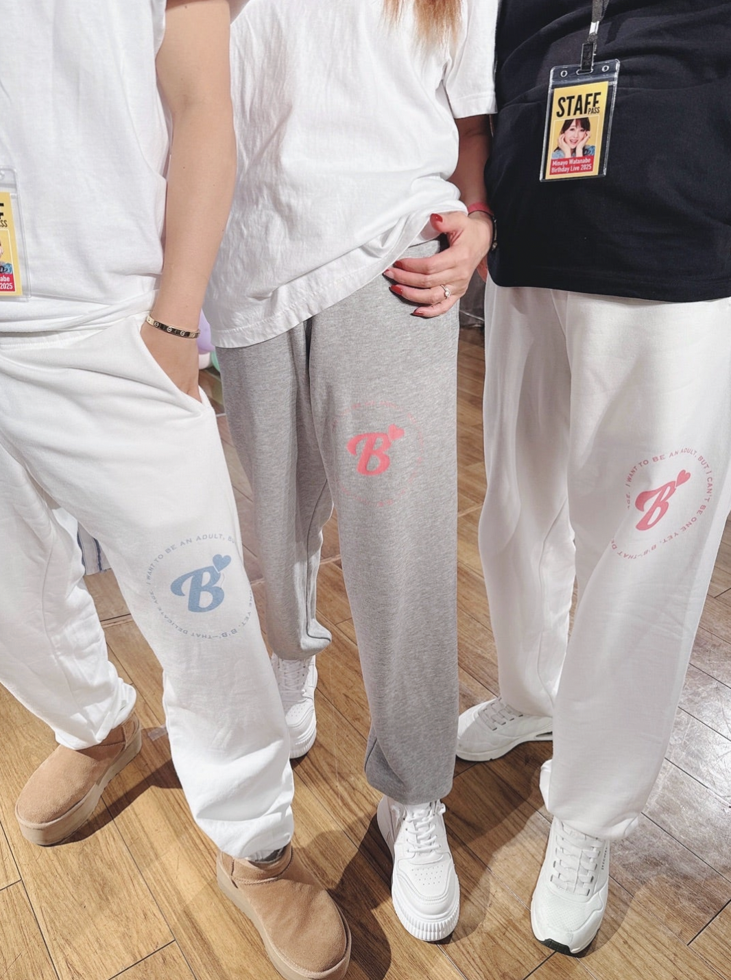 渡辺美奈代オリジナルB'スウェットパンツ ホワイト×ピンク | Minayo Select