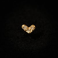 ゴールドピアス　ハート（片耳用）　K18　ダイヤ