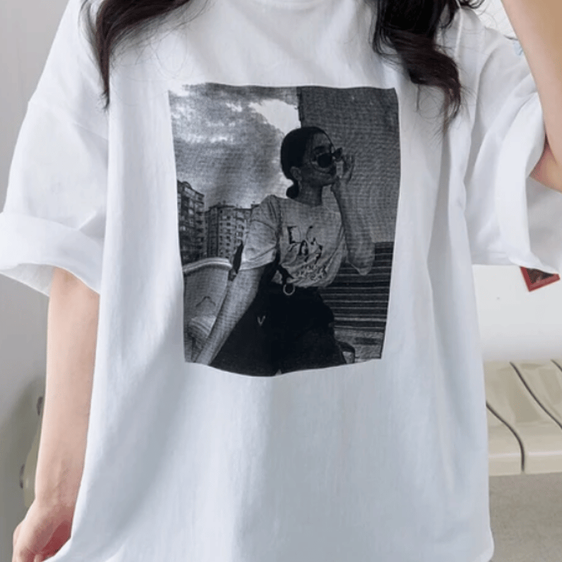 モノクロトンプリントTシャツ | Minayo Select
