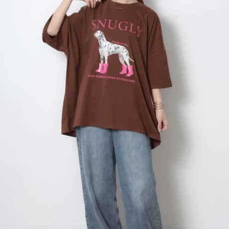 DOGプリントBIGTシャツ