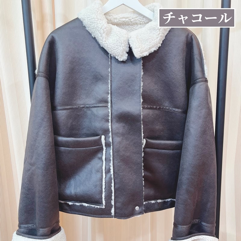 フェイクスエード×ボアボンディングムートンブルゾン | Minayo Select