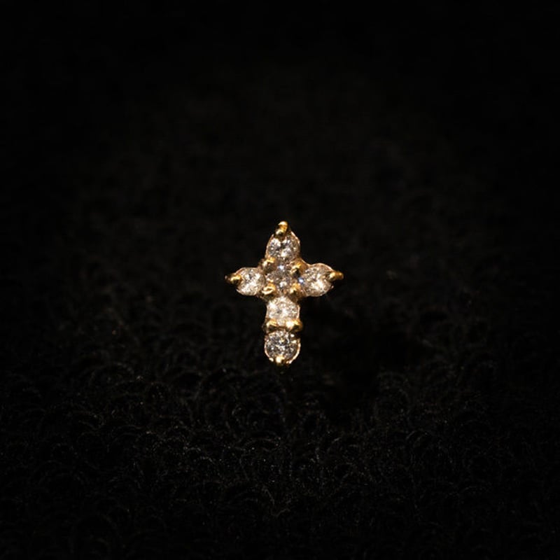ゴールドピアス クロス(片耳用) K18 ダイヤ | Minayo Select ゴールドピアス クロス(片耳用) K18 ダイヤ | Minayo Select