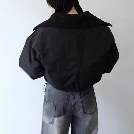 ファイバーダウン衿ボアショート丈ブルゾン