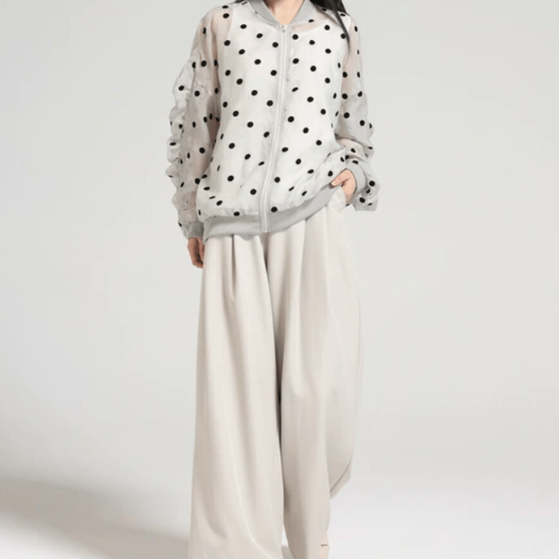 ドットチュールシアーボリュームスリーブブルゾン | Minayo Select