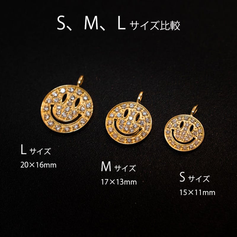 ゴールドネックレス スマイルマークMサイズ K18 ダイヤ | Minayo