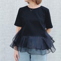 ティアードフリルデザイン半袖トップス