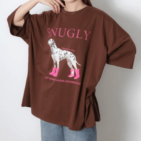 DOGプリントBIGTシャツ