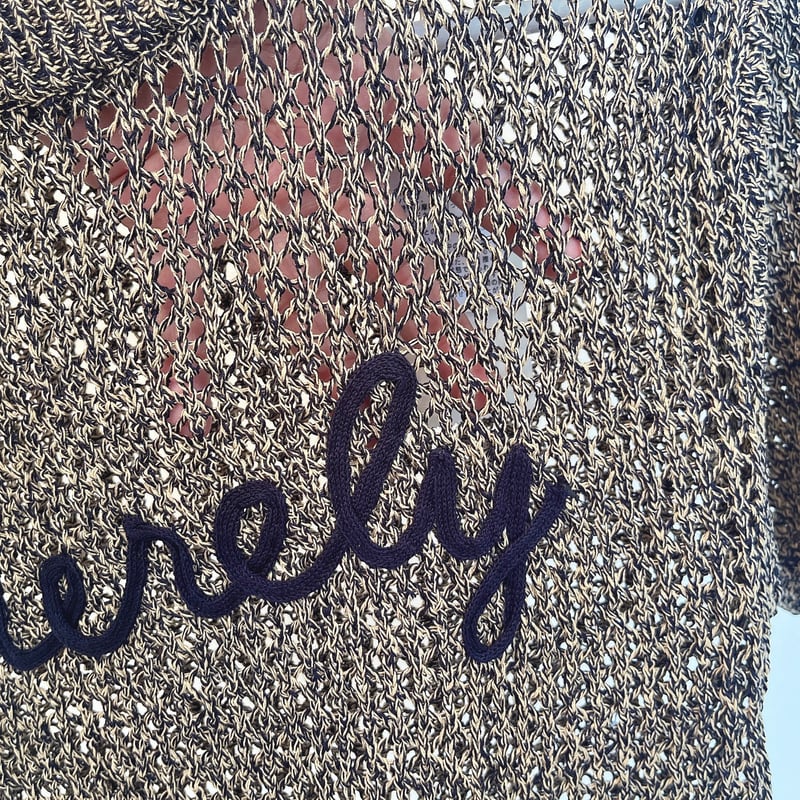 コード刺繍ロゴ入り麻タッチプルオーバー | Minayo Select