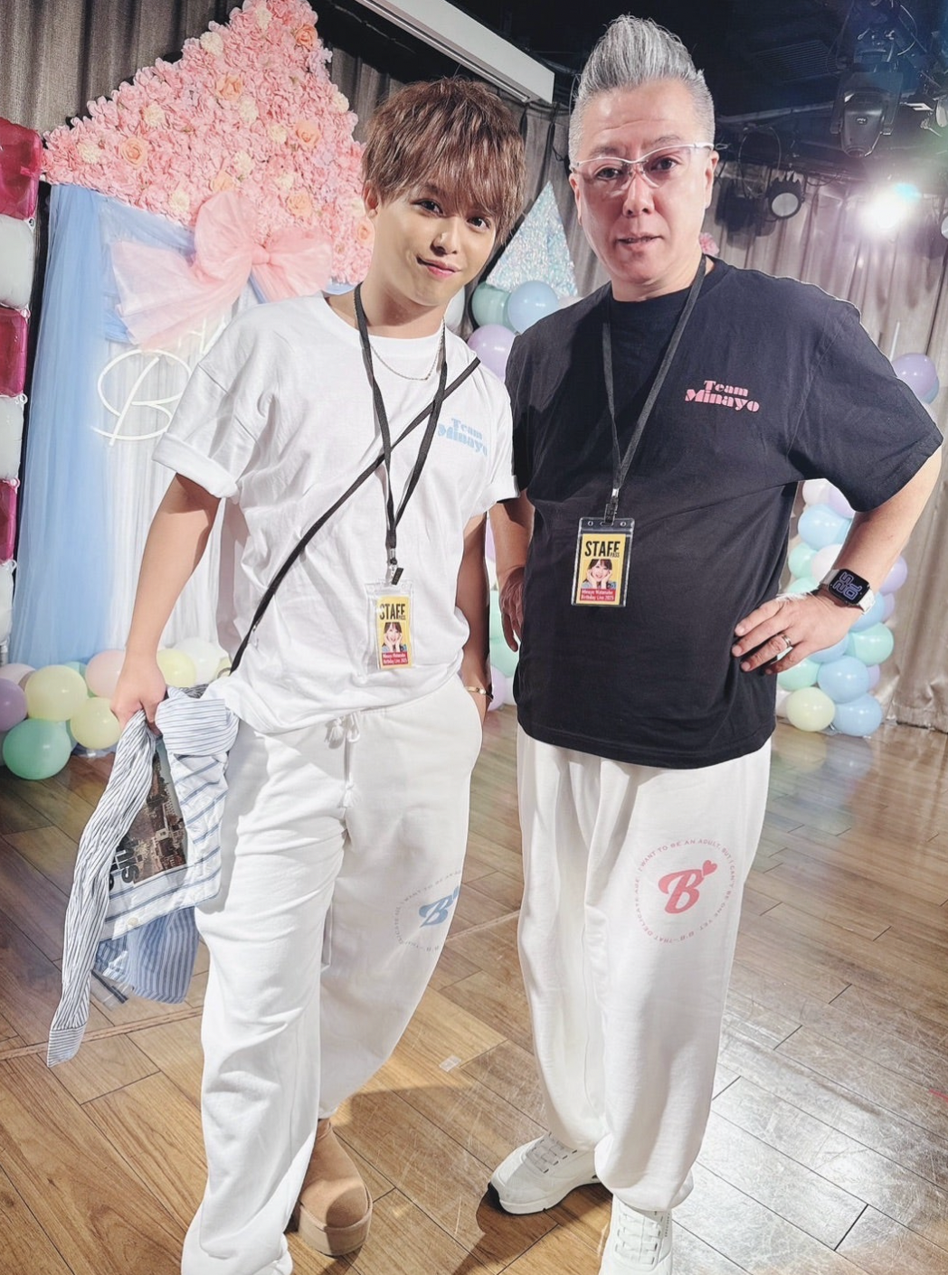 瑛太渡辺専用 渡辺美奈代オリジナルB'スウェットパンツ ホワイト×ピンク | Minayo Select