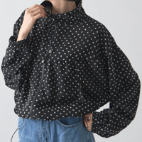 ドット刺繍ジップアップブルゾン