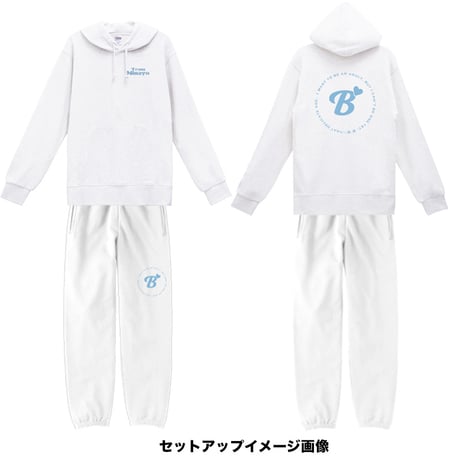 渡辺美奈代オリジナルB'スウェットパンツ ホワイト×ブルー