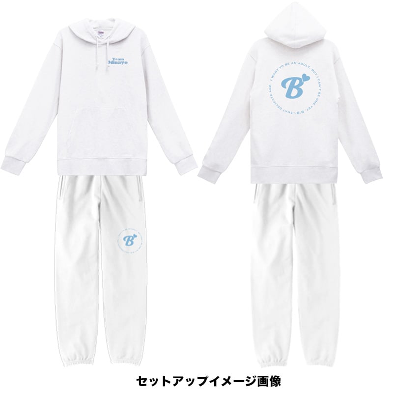 渡辺美奈代オリジナルB'スウェットパンツ ホワイト×ブルー | Minayo Select