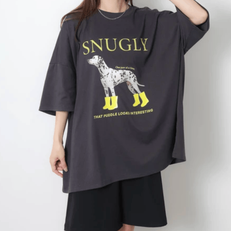 DOGプリントBIGTシャツ