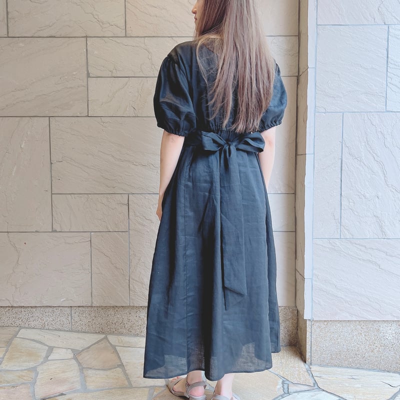 ウエストリボンリネンワンピース | Minayo Select