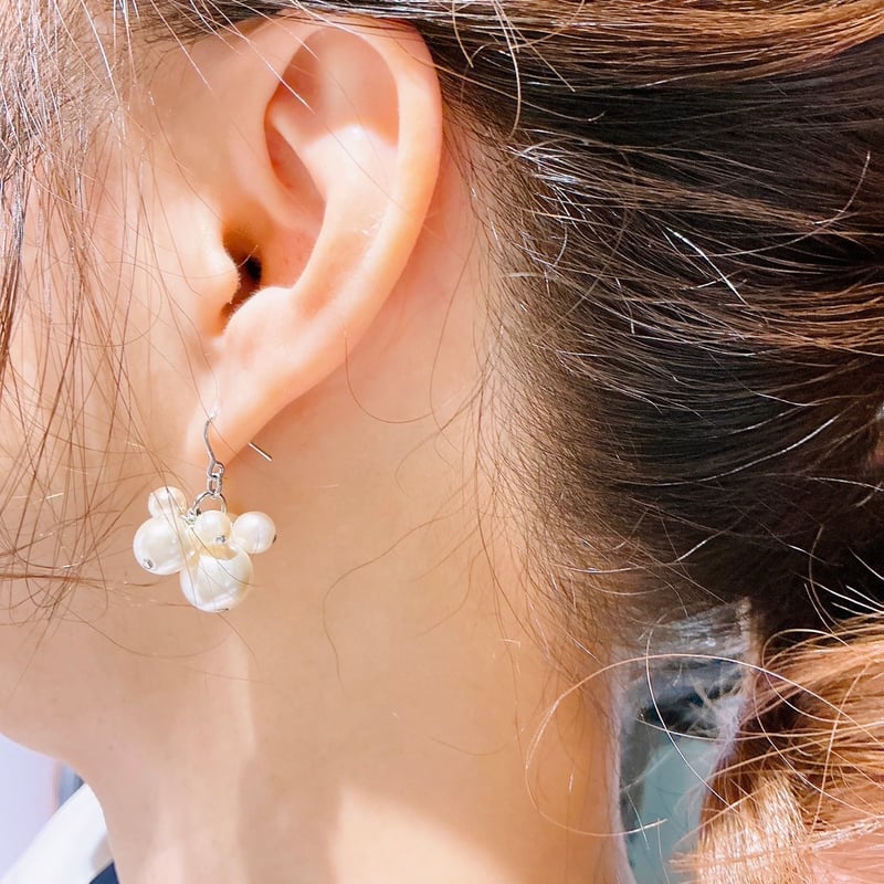バブルデザインパールピアス（両耳用2個セット） | Minayo Select