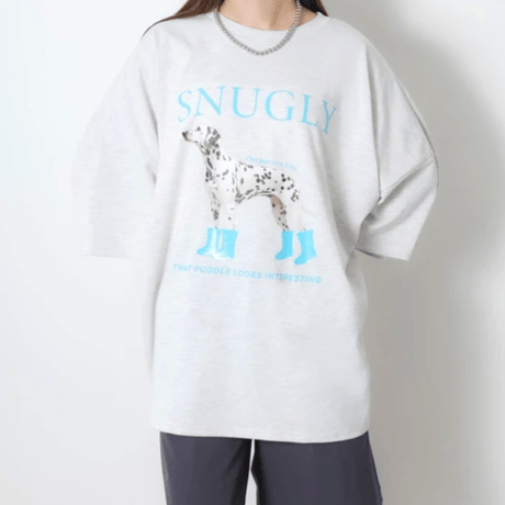 DOGプリントBIGTシャツ
