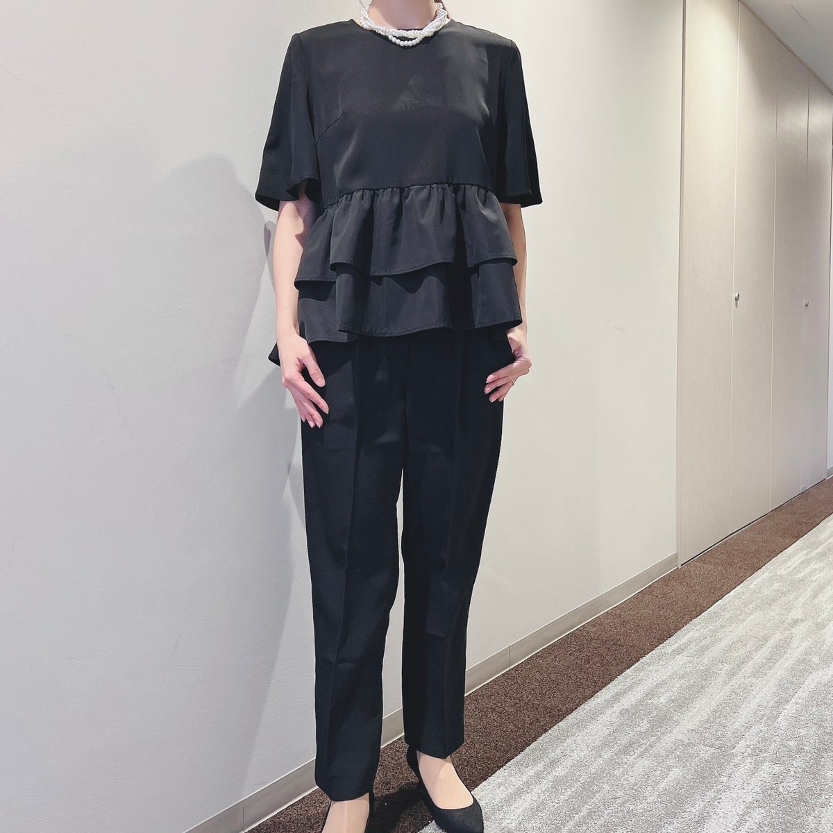 ティアード ブラウス パンツ セットアップ PLST ティアードブラウス