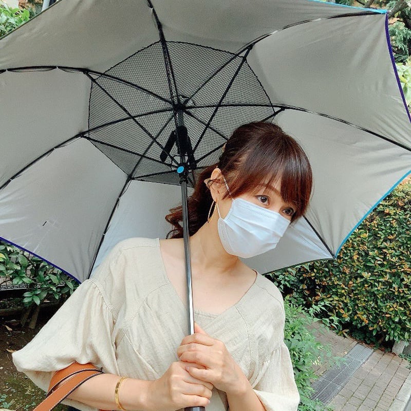 扇風機付き日傘 晴雨兼用 60cm【ブラック】(HHLG2150) | Minayo Select