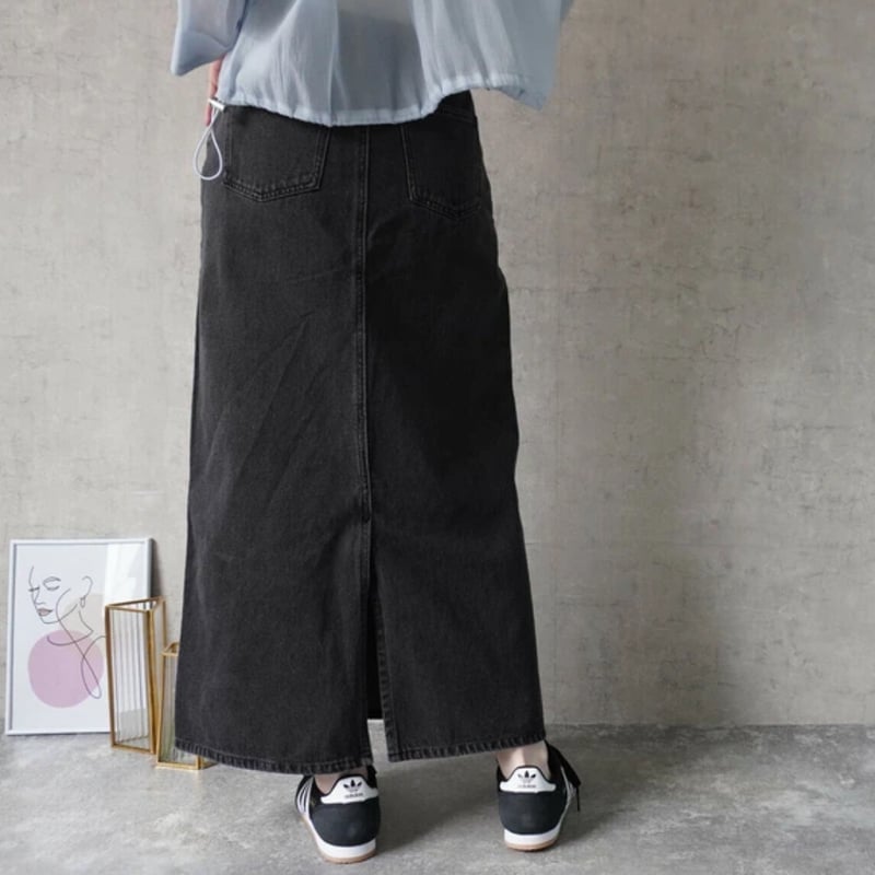 パール付きデニムスカート | Minayo Select