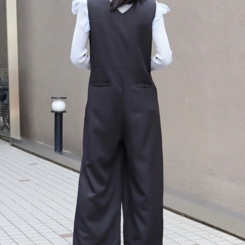 【メタモルフォーゼ】サロペットパンツ aqua fits - ウールトロ風 サロペットパンツ（JWAAD0260B-01） - Sheth