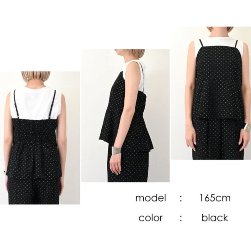 ジョーゼット ドットプリントビスチェ【9月上旬お届け予定