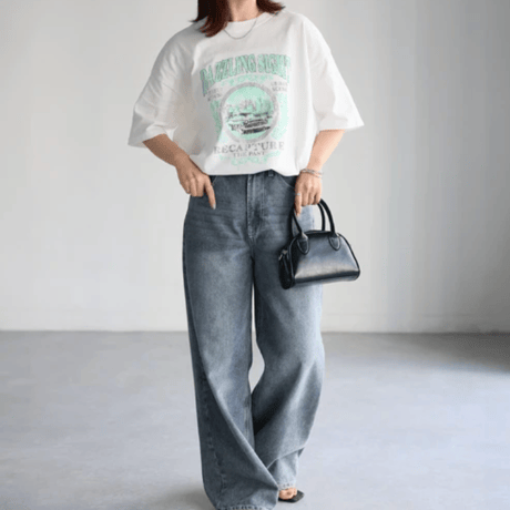 カレッジロゴヴィンテージライクピグメントTシャツ