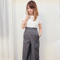 ヘザーツイル異素材コンビオールインワン