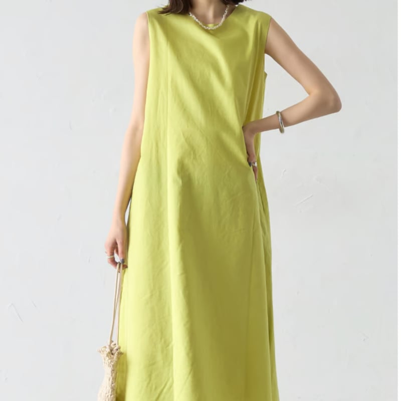 麻混ノースリーブワンピース | Minayo Select