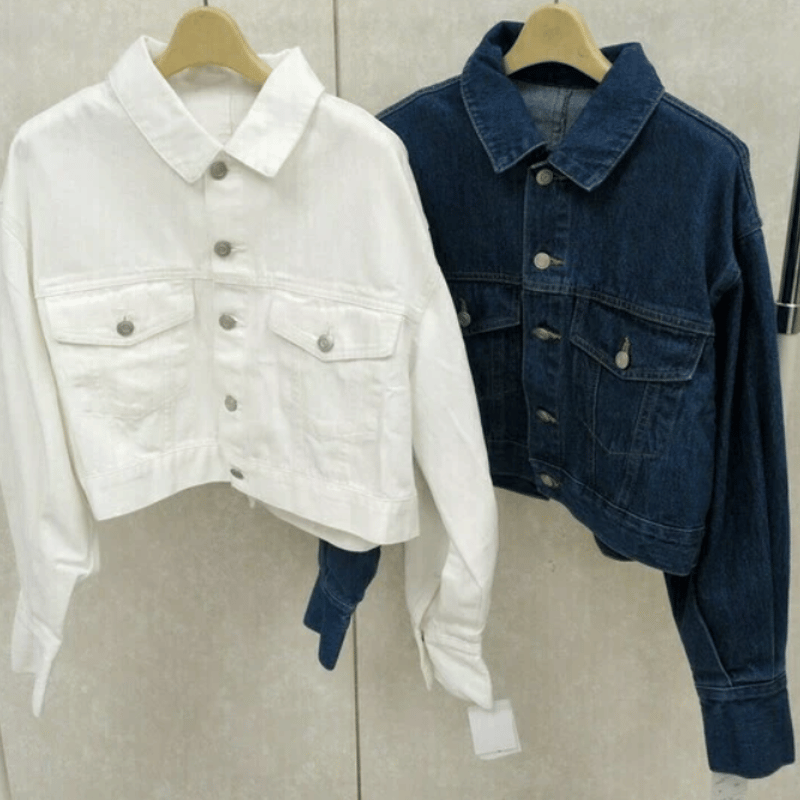 フランシュリッペ　くるみボタン　ピンタック　デニムジャケット ブランド古着】VINTAGE / ヴィンテージ スナップボタン デニム