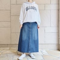 バックプリーツデニムロングスカート