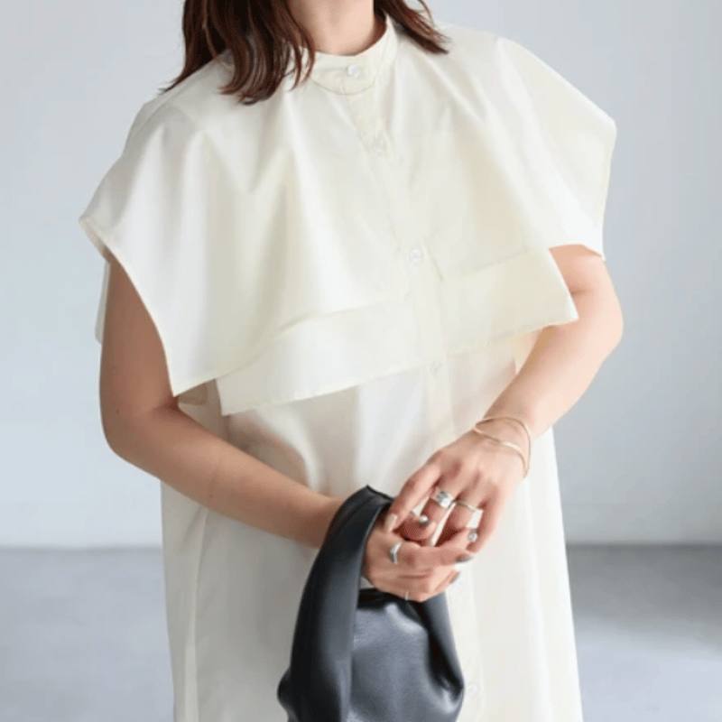 ビアズリー 異素材 後ケープ ワンピース美品 前後パッチワークミディワンピース | BEARDSLEY(ビアズリー