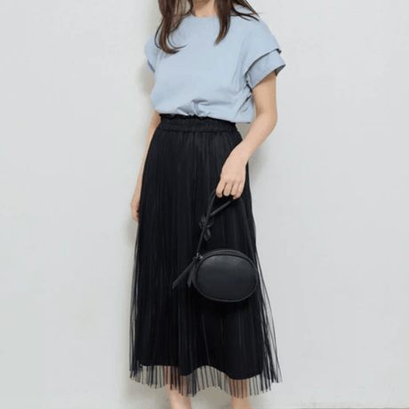 レイヤードデザイン袖Tシャツ
