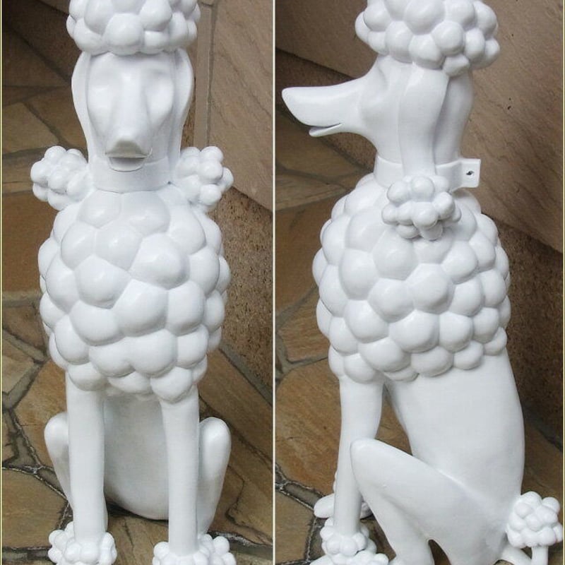 プードルの置物 ホワイト 小 品番：is1041-sz23-wh | Minayo Select