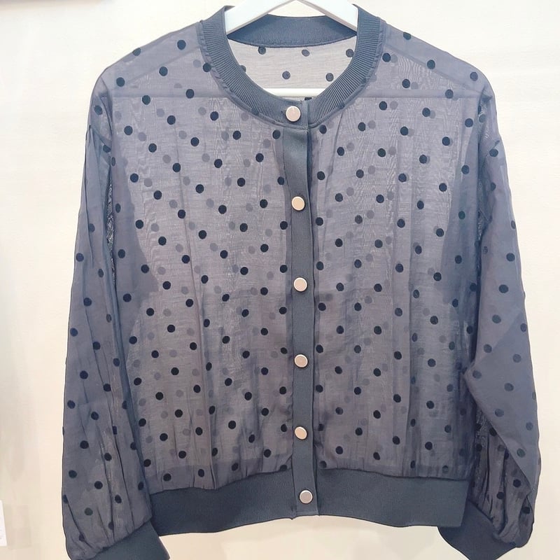 K♢072 みどり　九州送料込み フロッキードットシアーカーディガン | Minayo Select