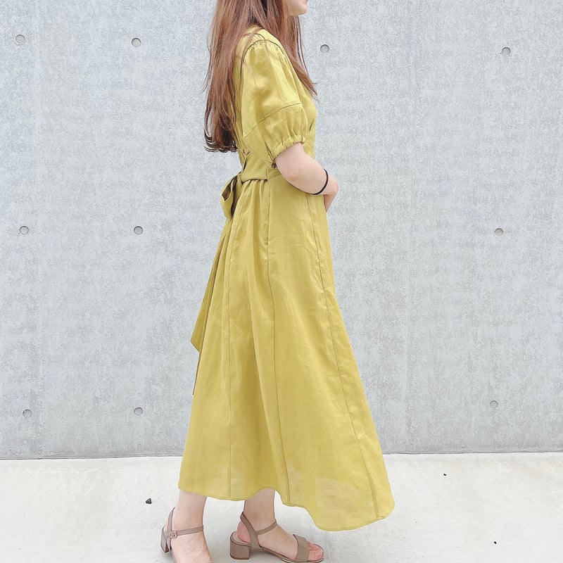 ウエストリボンリネンワンピース | Minayo Select