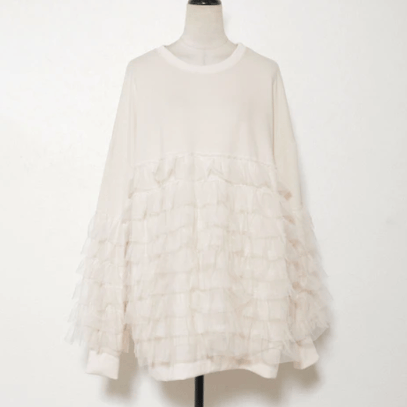裾チュールティアードフリルトップス | Minayo Select