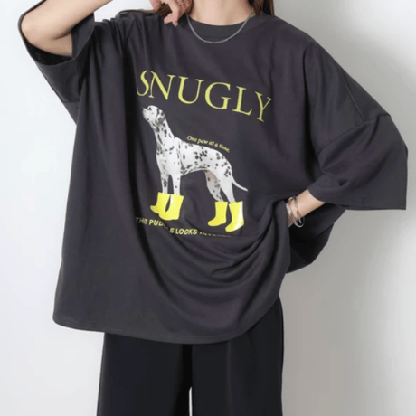 DOGプリントBIGTシャツ