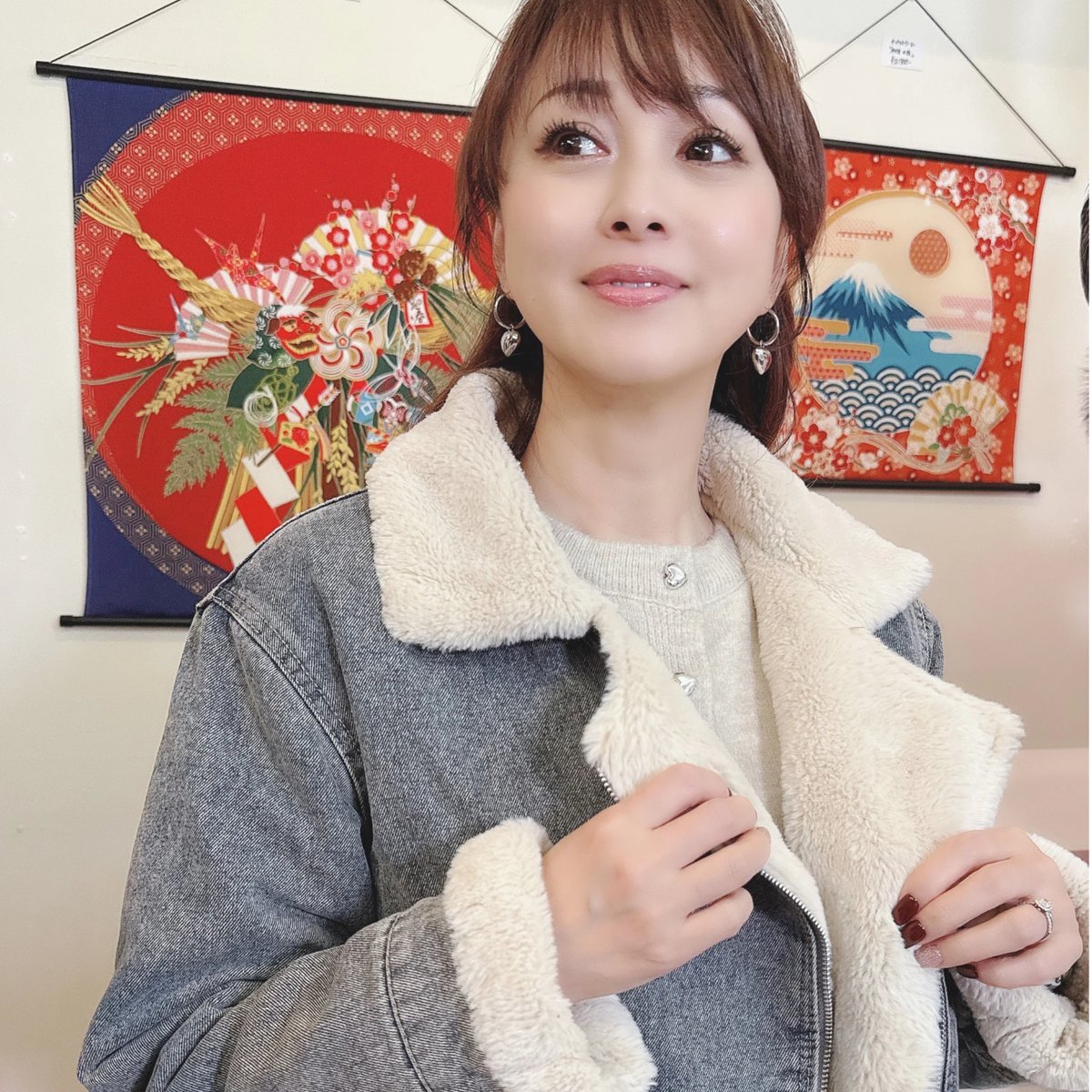 ふんわりファーライダース風デニムジャケット | Minayo Select