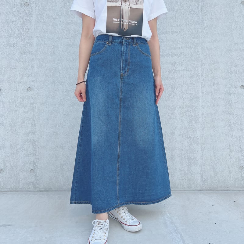 バックプリーツデニムロングスカート | Minayo Select